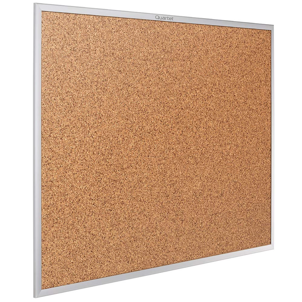 Quartet Cork Bulletin Board 72"W x 48"H Pin Board, Silver Aluminum Frame (2307)