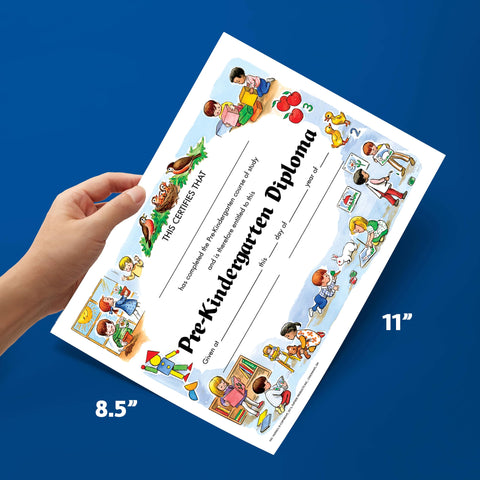 Hayes Preschool Kindergarten Diplomas, Recognition, Pre-Kindergarten, Award Students, Day Care, End of The Year, 8.5" x 11", 30 Diplomas Per Pack, 30 Pack