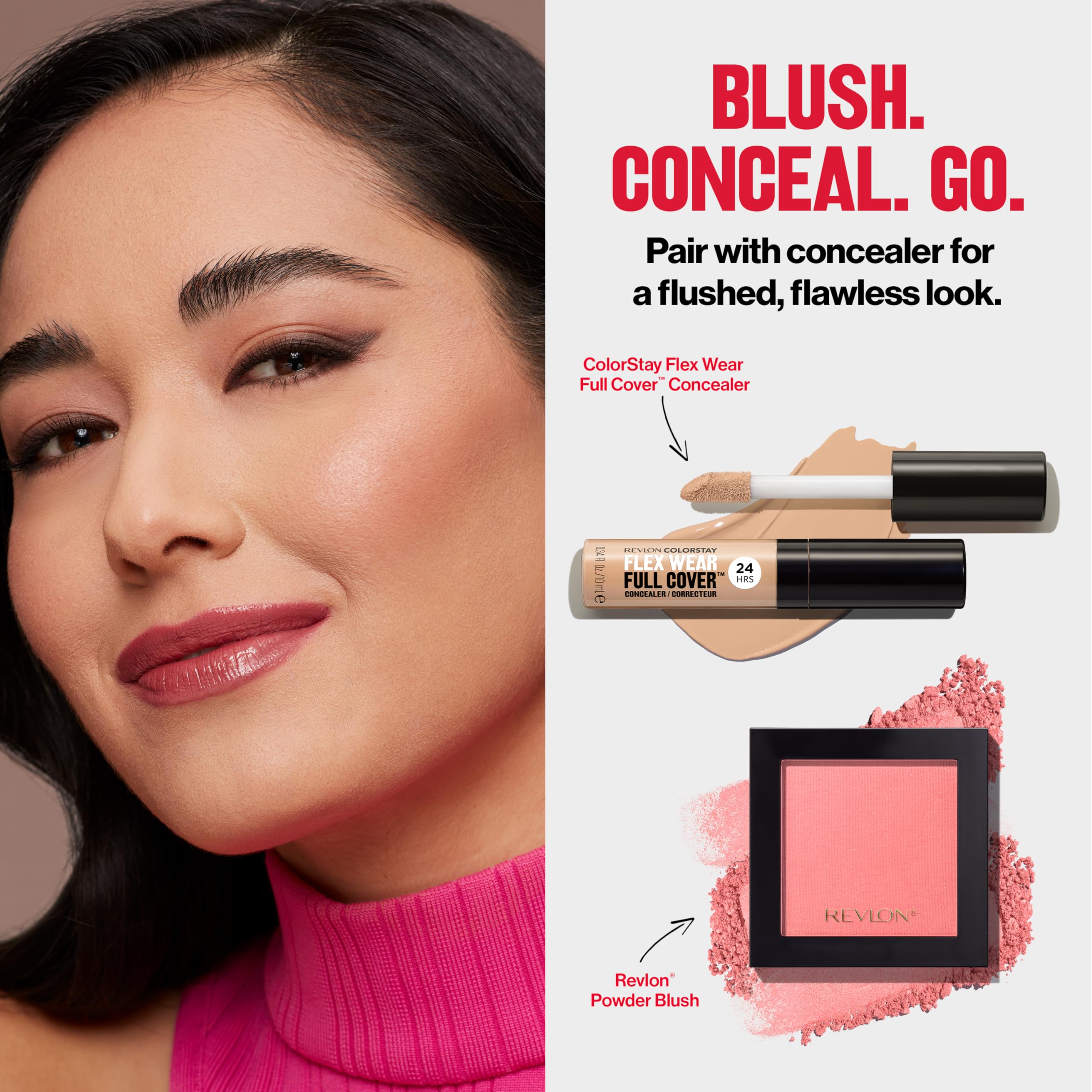 Revlon Powder Blush Face Makeup, High Impact Buildable Color, Lightweight & Smooth Finish, 001 Oh Baby! Pink, 0.17 oz