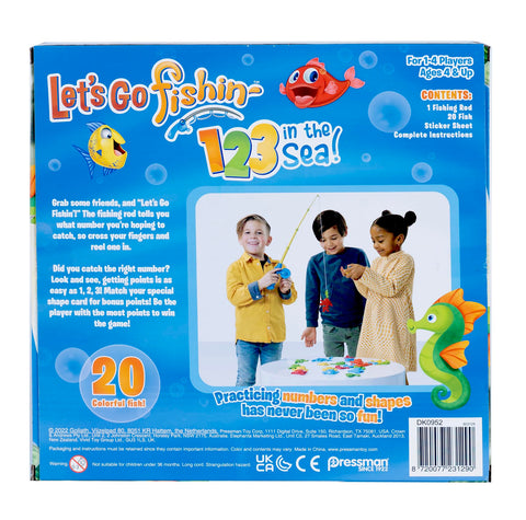 Pressman Let’s Go Fishin’ 123 in The Sea! - Practice Counting, Shapes, and Colors Game - Ages 4 and Up, 1-4 Players