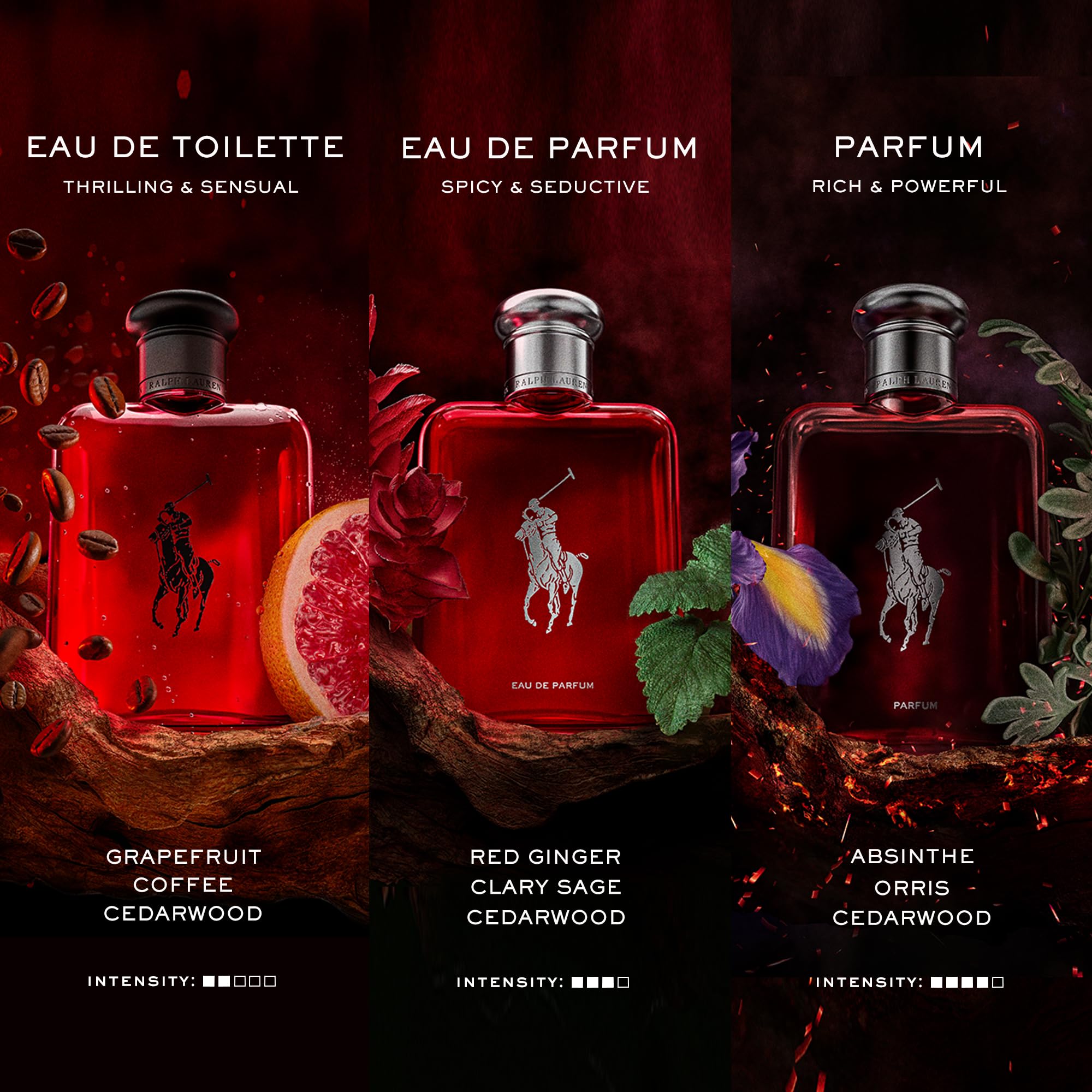 RALPH LAUREN FRAGRANCES Polo Red - Eau de Toilette - Men's Cologne - Woody & Spicy - With Grapefruit, Saffron, and Redwood - Medium Intensity - 4.2 Fl Oz