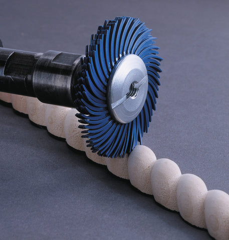 3M Scotch-Brite Radial Bristle Brush, Aluminum Oxide, 6000 rpm, 7-79/128 Diameter x 1 Width, 400 Grit, Blue (Pack of 1)