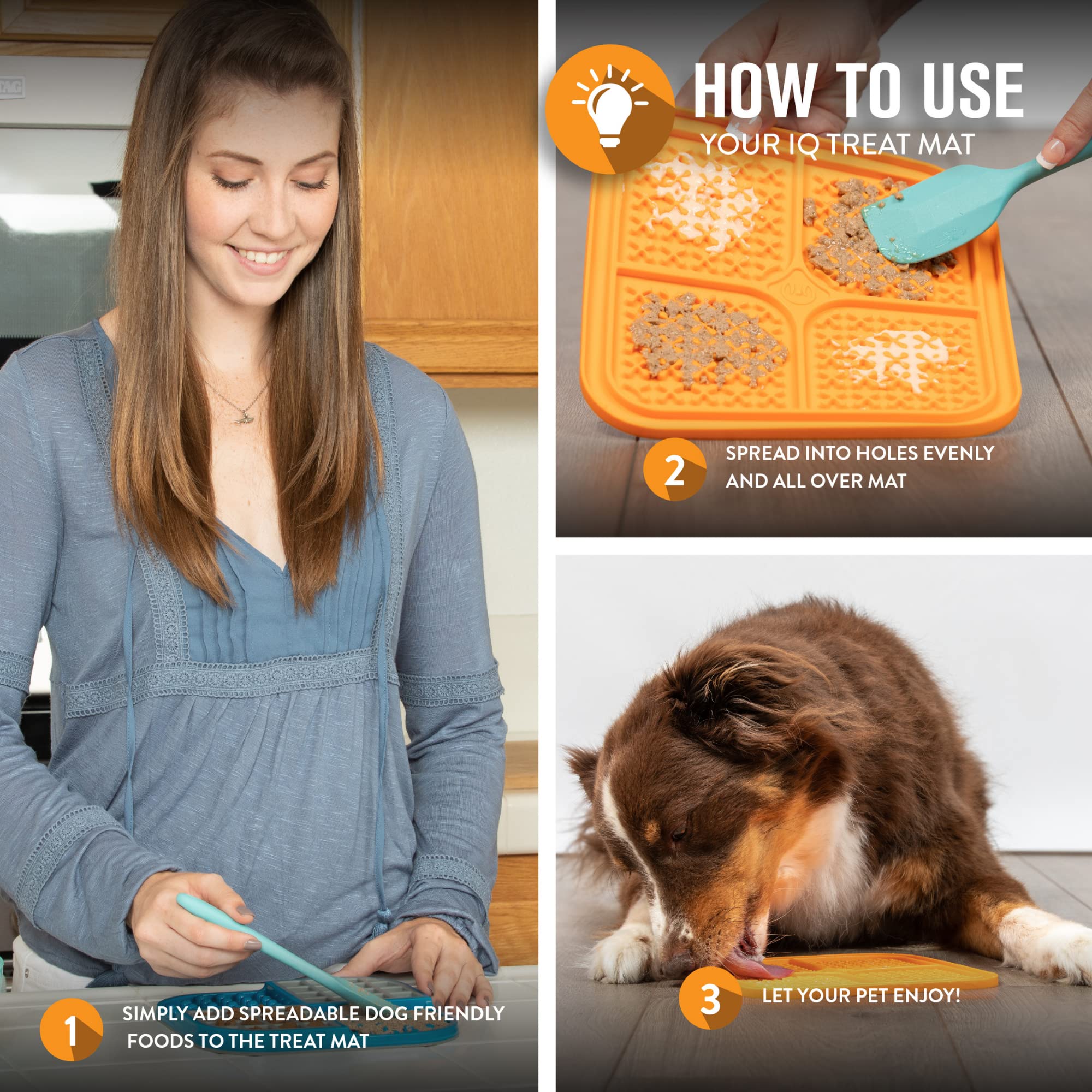 Hyper Pet IQ Treat Lick mat for Dogs, Dog Slow Feeder & Cat Lick mats | Great Alternative to Slow Feeder Bowls & Feeders | Perfect Dog Licking mat, Cat Puzzle & Enrichment Toys