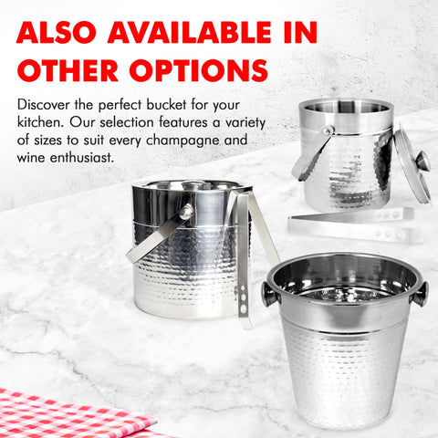 Chef Craft Hammered Champagne Bucket. 4 Quart. Stainless Steel