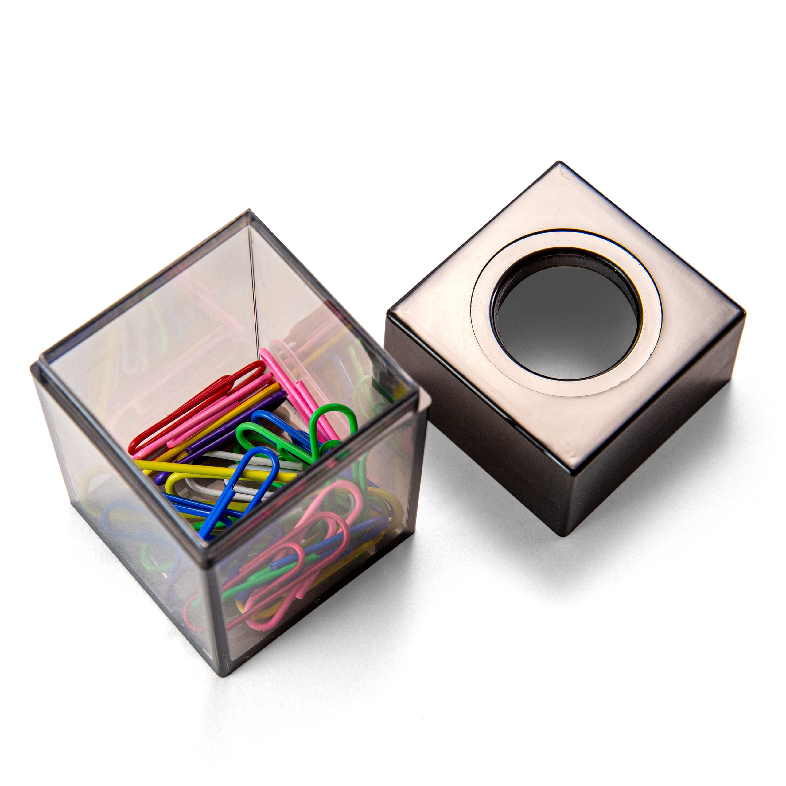 Officemate Magnetic Clip Dispenser, Small, 100 Clip Capacity, Black/Smoke ( 93690)