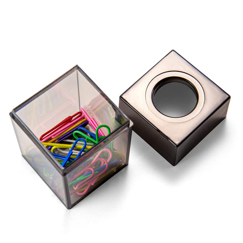 Officemate Magnetic Clip Dispenser, Small, 100 Clip Capacity, Black/Smoke ( 93690)