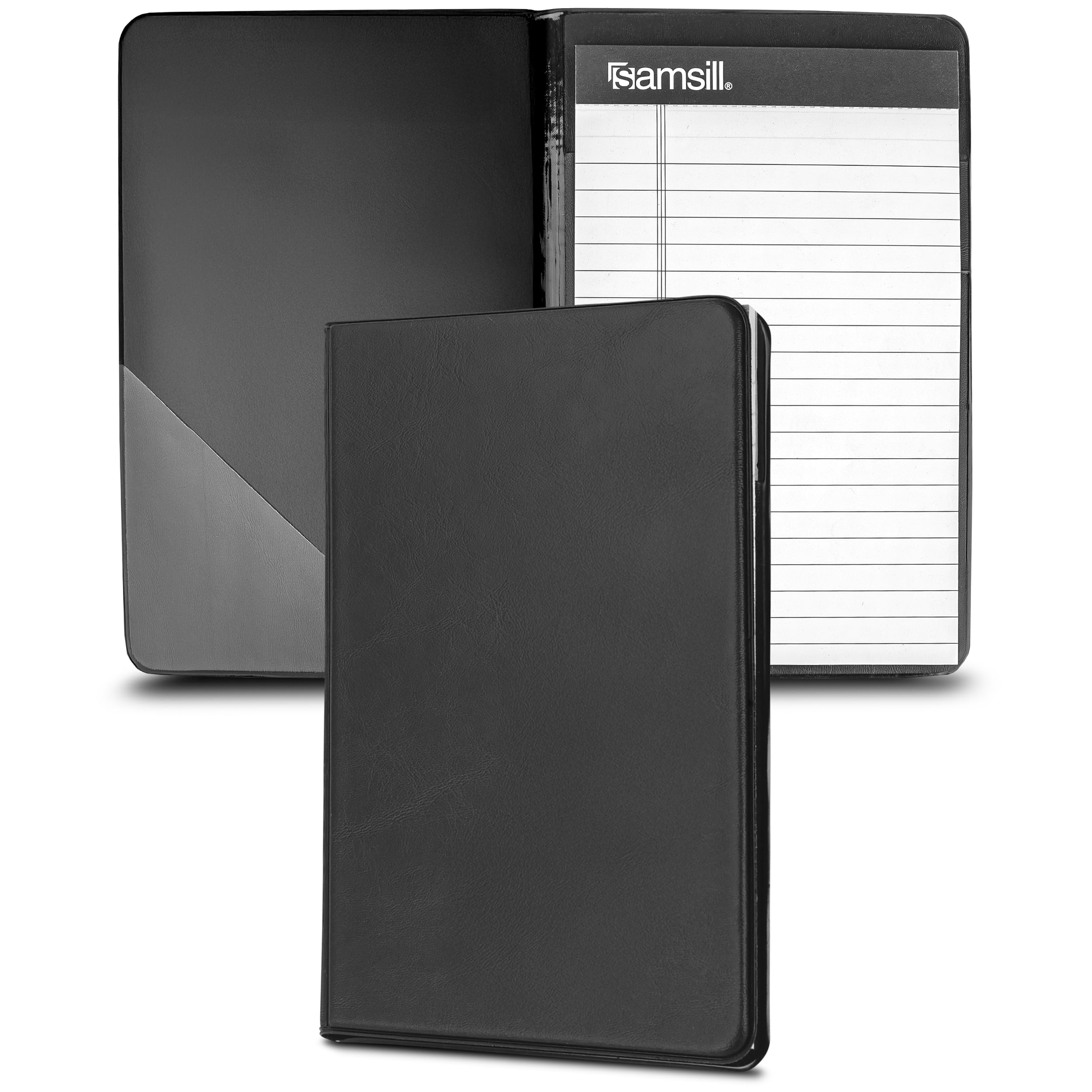 Samsill Junior Padfolio, 5.5 Inch x 8.5 Inch Writing Pad, Black