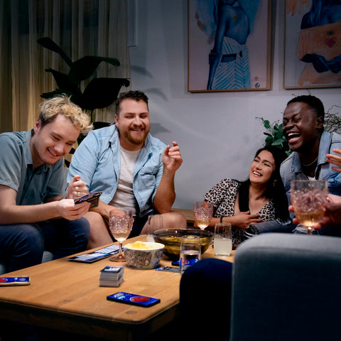 Family FEUD Late Late Night Edition Card Game, Anything but Family-Friendly, 400 Naughty Survey Questions, Complementary App with Sound Effects from The Show