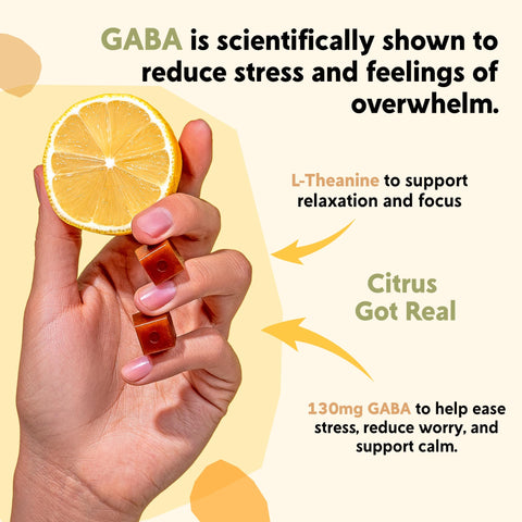PYM Citrus Mood Chews Support for Stress, Worry & Overwhelm, 20 Count | 130mg GABA, 90mg L-Theanine | Vegan, Non-GMO, Gluten-Free, No Added Sugar | All-Natural Mood Support Supplement Made in USA