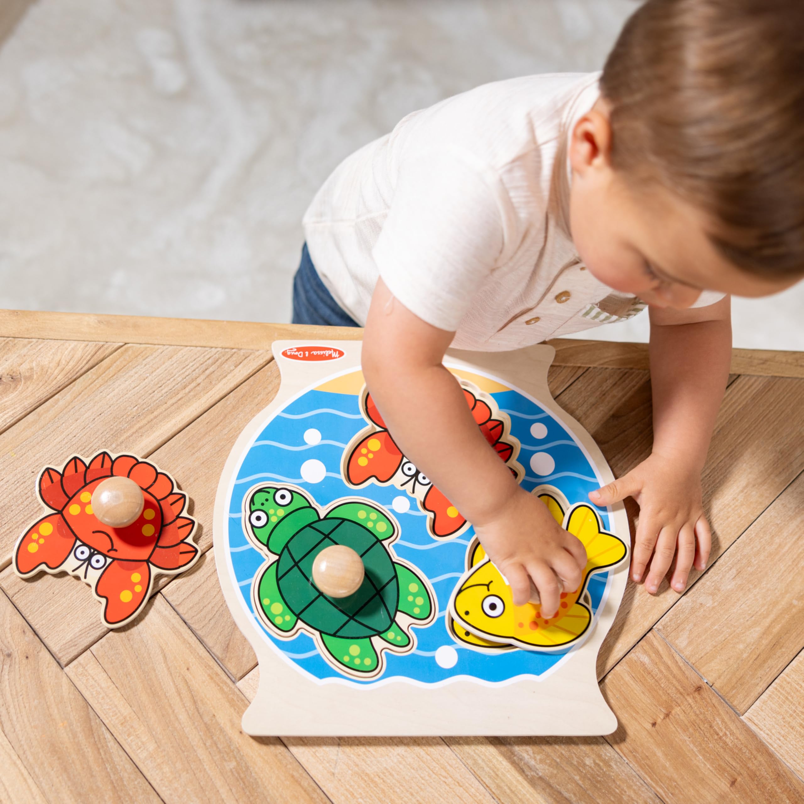 Melissa & Doug Fishbowl Jumbo Knob Wooden Puzzle,Multi