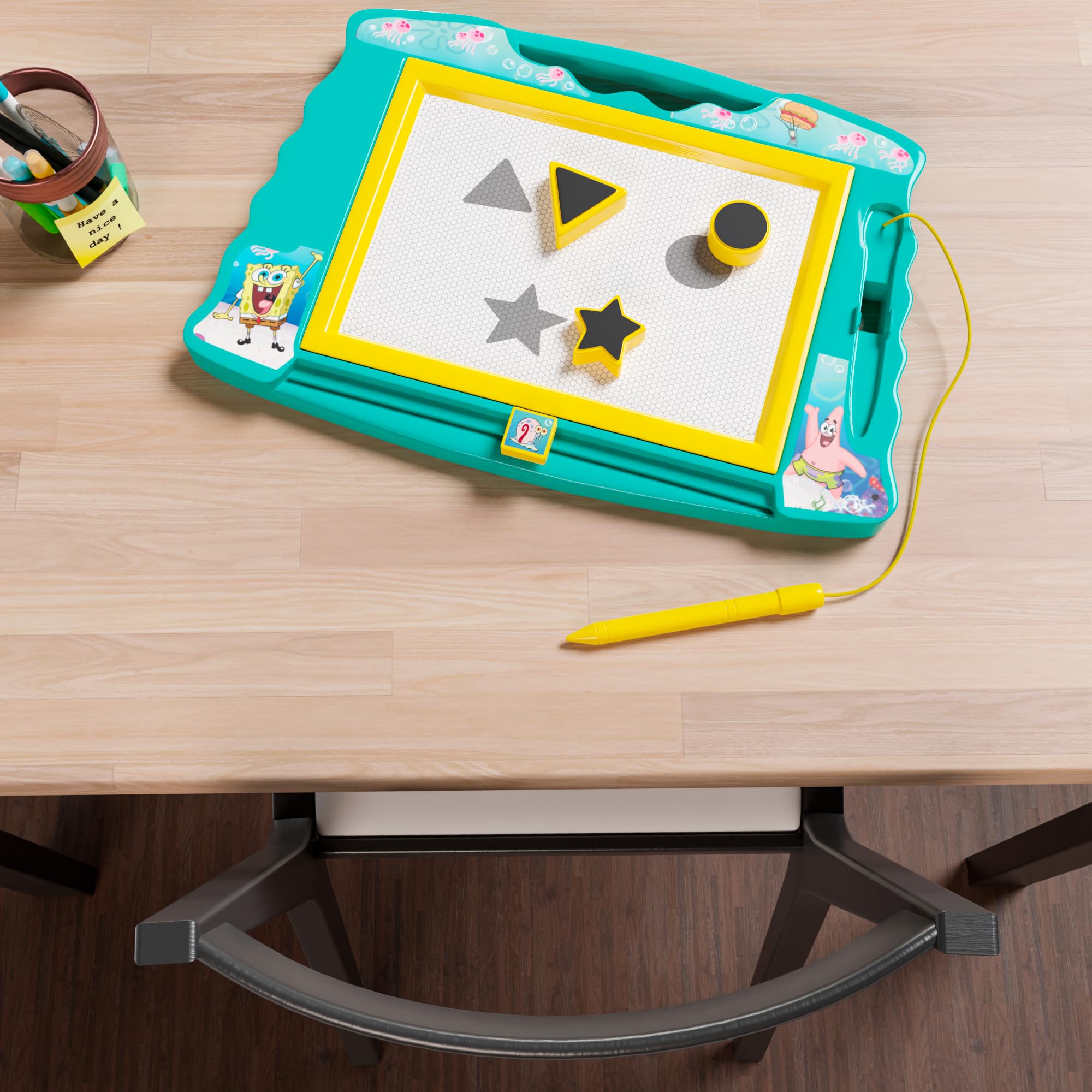 SpongeBob Squarepants Magnetic Drawing Board with Stylus and 3 Stamps, for Boys or Girls