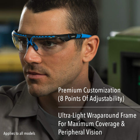 Honeywell Uvex Avatar Safety Glasses, Teal Frame with SCT-Reflect 50 Lens & Anti-Scratch Hardcoat (S2884)