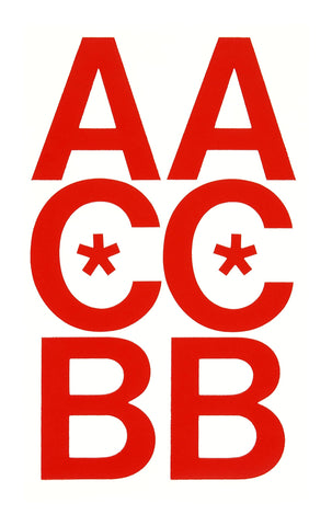 Chartpak Self-Adhesive Vinyl Capital Letters, 3 Inches High, Red, 50 per Pack (01072)