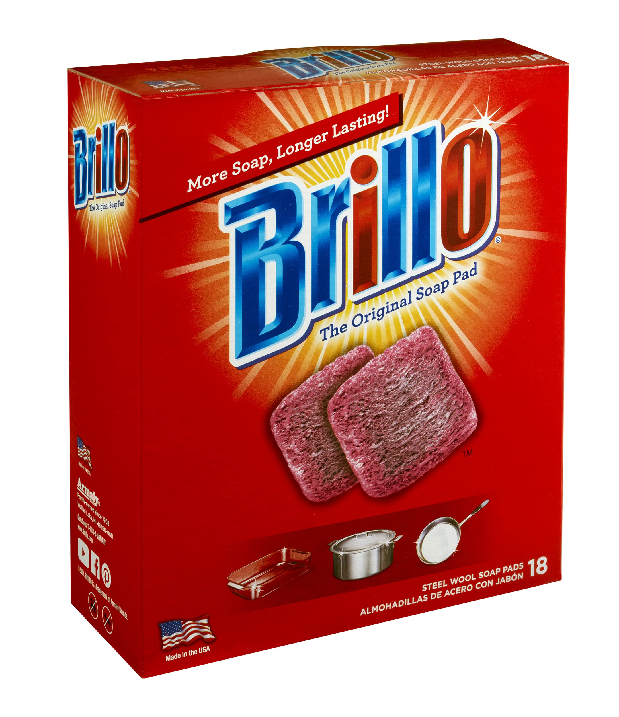 Brillo Steel Wool Soap Pads, 18 Count