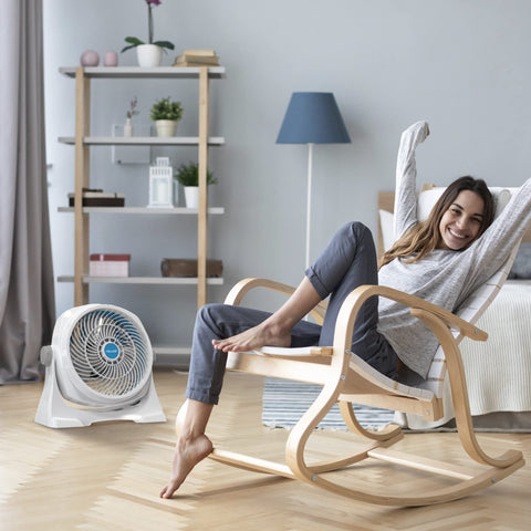 NewAir 12-inch Powerful Air Circulator Portable Fan in White | Wall Mountable, 360° Pivot, Up to 40 ft. of High Air Flow at 1010 CFM, Small Table Desk Fan | Home, Office, Bedroom, White Noise