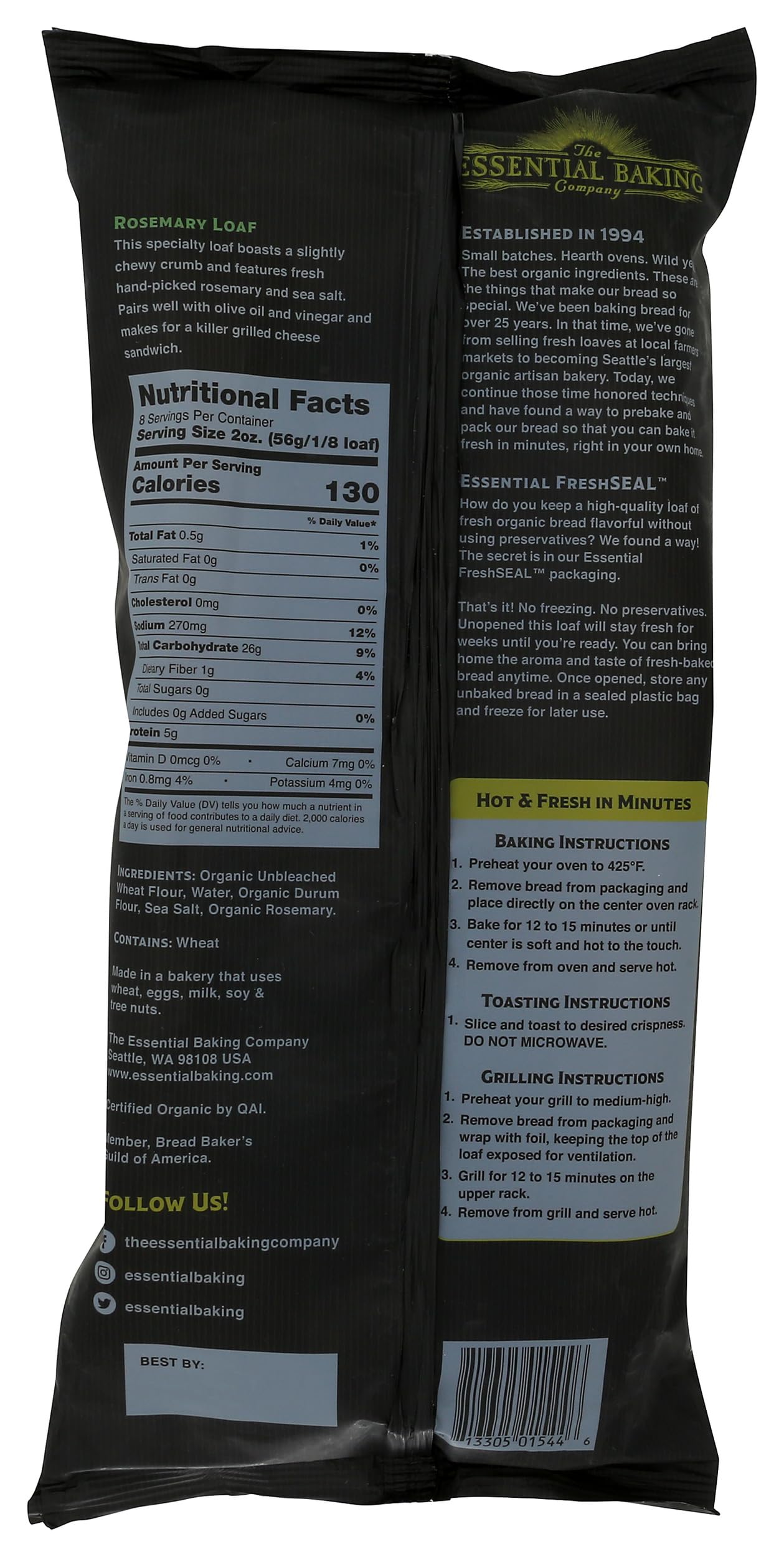 The Essential Baking Company Take & Bake Rosemary, 16 Oz