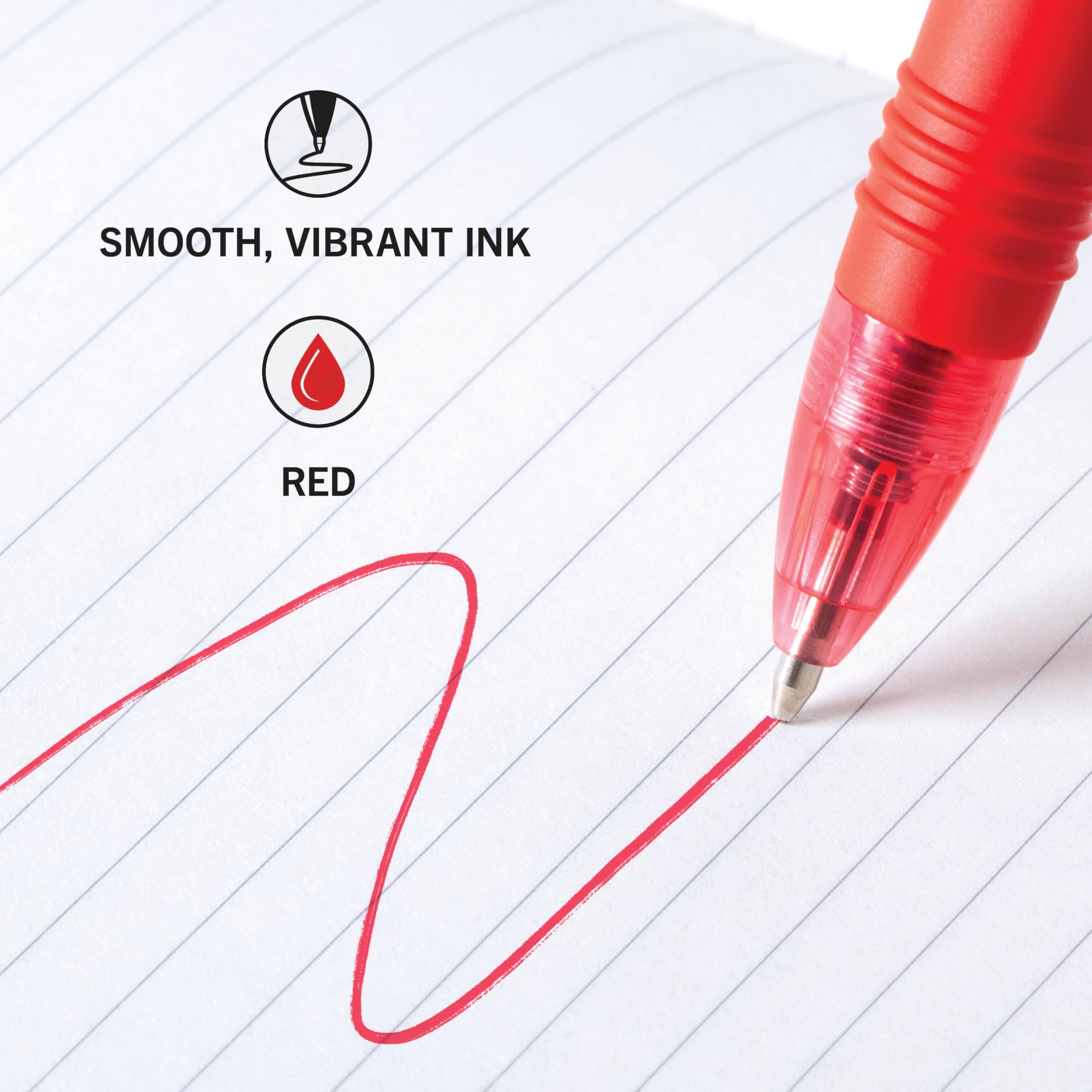 Zebra Pen Z-Grip Retractable Ballpoint Pen, Smooth-Flowing Red Ink, 1.0mm Medium Point, School & Office Supplies, Ideal for Note-Taking, Journal and Planner Use, 12-Pack (22230)