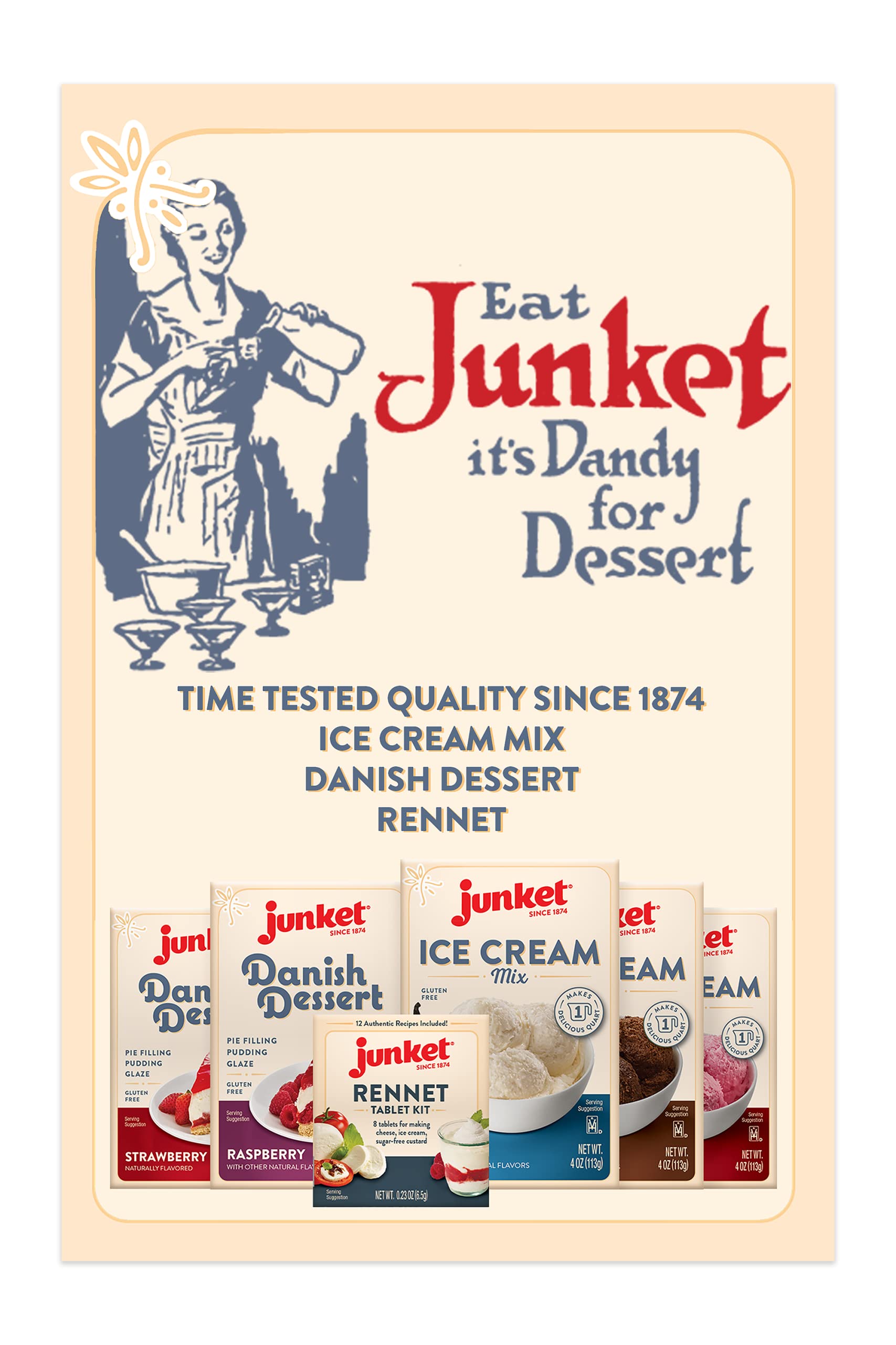 Junket Dutch Chocolate Ice Cream Mix, 4 Ounce (makes 1 quart)