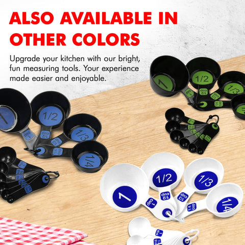 Chef Craft Easy to Ready Plastic Measuring Cup Set, 10 piece set, Green