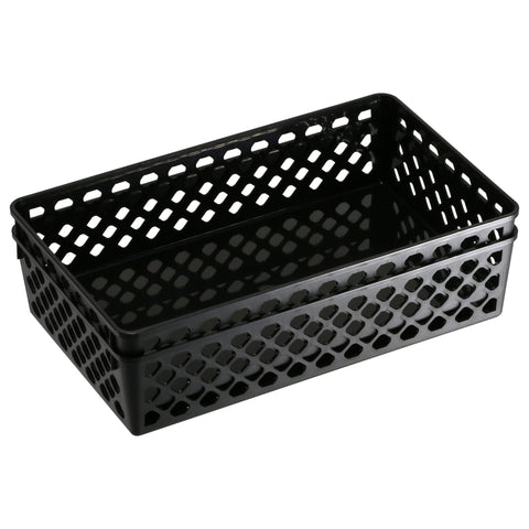 Officemate Recycled Supply Basket, Plastic, 6.13 x 5 x 2.38, Black, 3/Pack