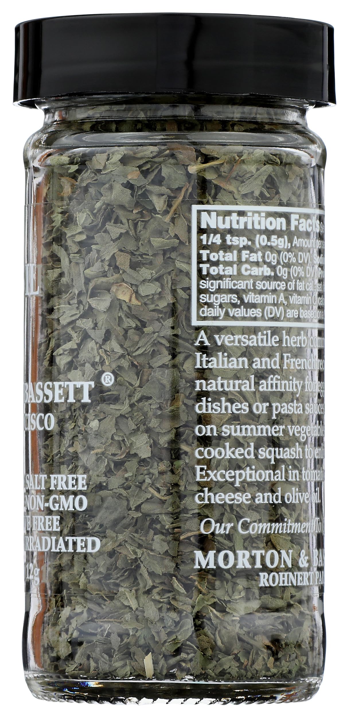 Morton & Bassett Basil, 0.4 oz – Non-GMO, Salt-Free, Sweet and Aromatic Herb for Pasta, Pizzas & Mediterranean Dishes