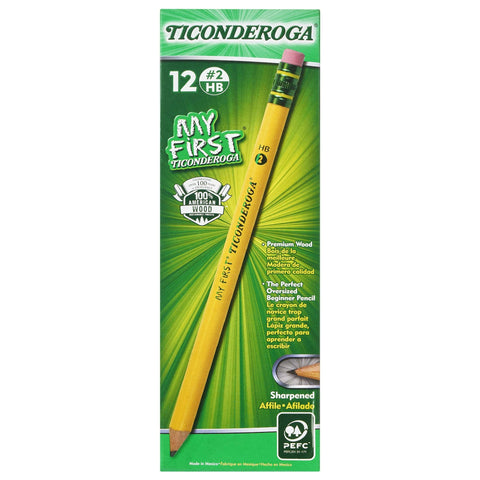 Ticonderoga My First Tri-Write Wood-Cased Pencils (36 Count) and Ticonderoga My First Wood-Cased Pencils (12 Count)