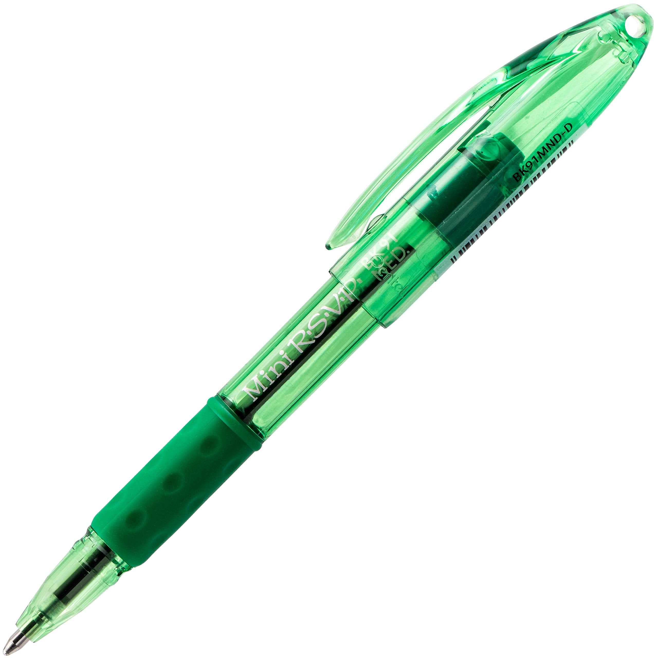 Pentel RSVP Mini Ballpoint Pen, (1.0mm) Medium Line, Assorted Ink (A/B/C/D/F/P/S/V) w/Key Ring, 8-Pk (BK91MNBP8M)