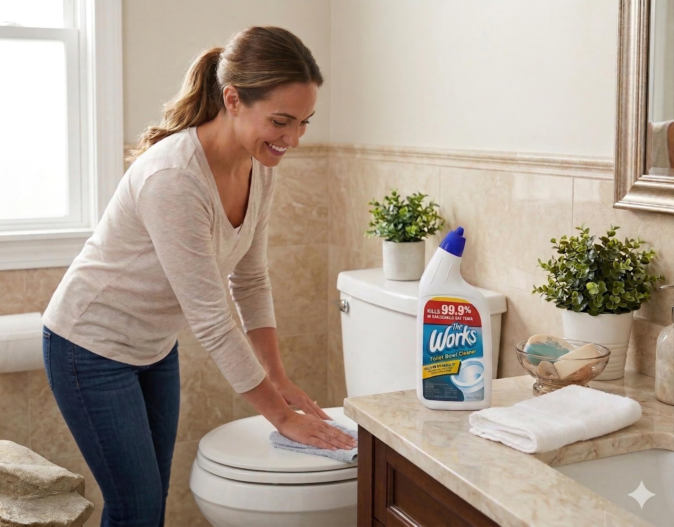 The Works Toilet Bowl Cleaner Disinfectant Removes Rust Lime Scale and Hard Water Stains Kills 99.9% of Household Bacteria 24 fl oz (Pack of 6)