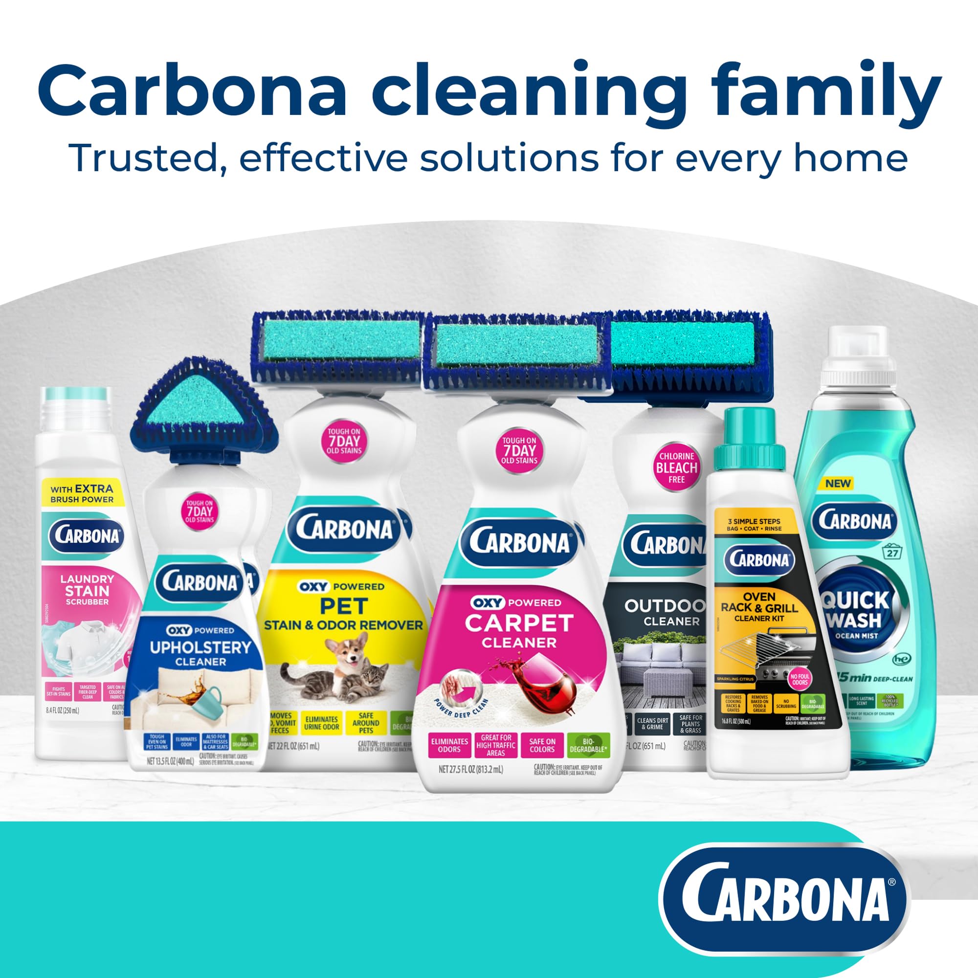 Carbona Laundry Stain Scrubber & Remover (8.4 Fl Oz), Extra-Strength Bio-Enzyme Formula, Brush-Top Applicator for Fiber-Deep Clean, Fast & Easy