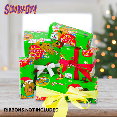 Scooby-Doo Rappy Rolidays Wrapping Paper - 12 Sheets - 20" x 30" - Festive Holiday Gift Wrap by Silver Buffalo