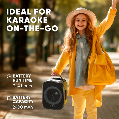 MASINGO Karaoke Machine for Kids and Adults with 2 Wireless Bluetooth Microphones, Portable 3D Sound Speaker with Colorful LED Lights, Supports TF Card/USB, AUX in, FM, TWS for Home Party, Cantando C2