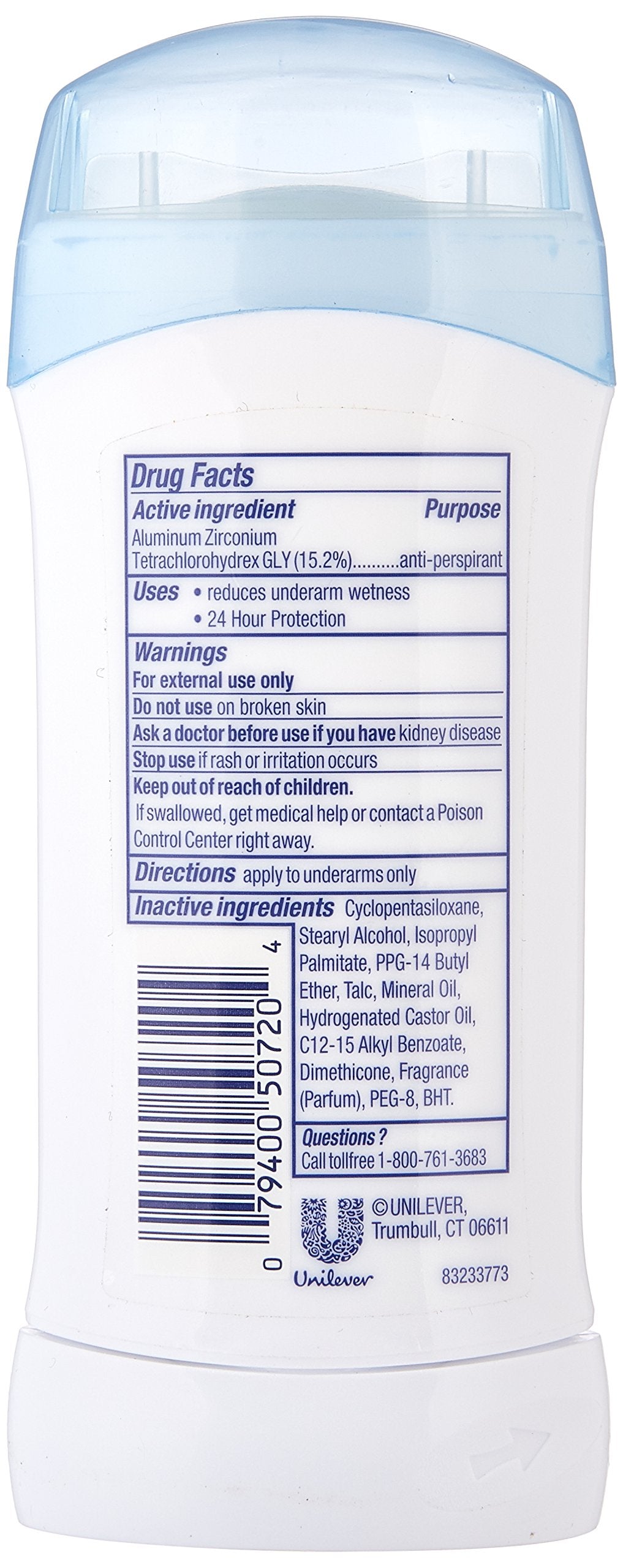 Dove Deodorant 2.6 Ounce Invisible Solid Powder (76ml) (2 Pack)