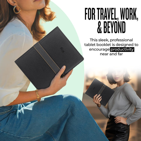Solo New York Universal Tablet Case - Fits 8.5"-11" Tablets, Compatible with iPad 11th Generation, iPad Air M3, iPad Pro M4, Fire HD 10, & More, Magnetic Strap Closure - Metro, Black