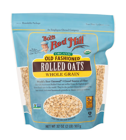 Bob's Red Mill Organic Old Fashioned Rolled Oats, 32oz (Pack of 1) - Non GMO, Whole Grain, Vegan, Kosher