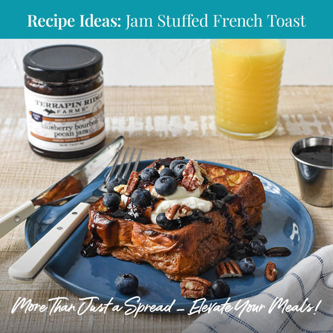 Terrapin Ridge Farms Blueberry Bourbon Pecan Jam - Sweet & Flavorful Jam with Blueberries, Pecans, Raisins, Cinnamon, and Bourbon - Perfect for Toast, Meats, and Desserts -1 Quart