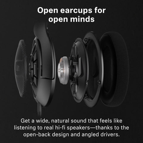 Sennheiser HD 560S Open-Back Over-Ear Wired Headphones – Neutral, Natural Sound for Music, Gaming, and Content Creation, Black