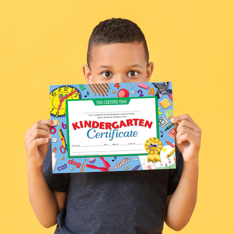 Hayes Kindergarten Diploma Certificates, Fun & Colorful Graduation Certificates for Kids, Customizable Graduation Award for Students, Full-Color Glossy Design, 8.5" x 11" - 30 Pack