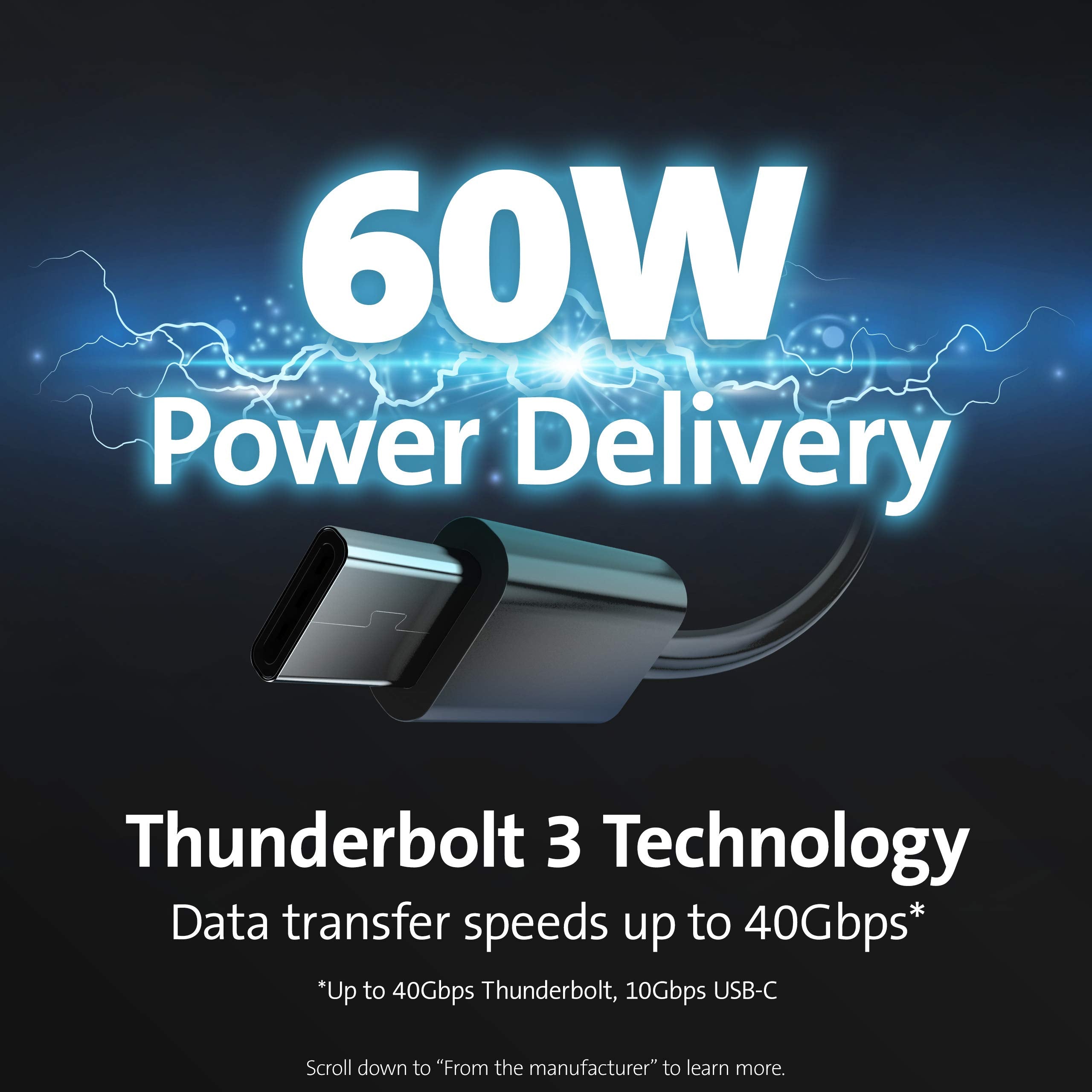 Kensington SD5550T Thunderbolt™ 3 and USB-C Dual 4K Hybrid Docking Station - 60W PD - Windows and Mac (K38131NA)