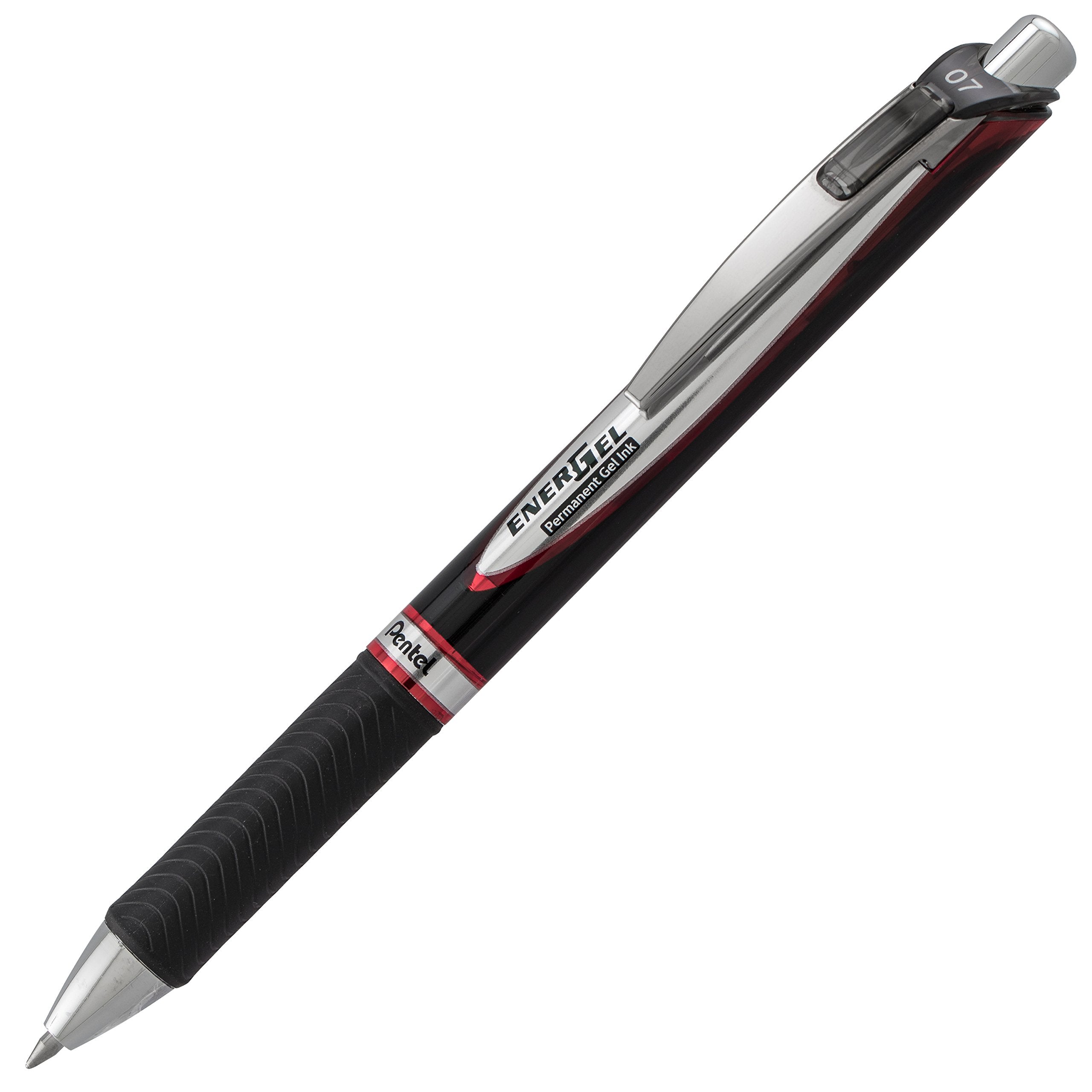 Pentel EnerGel Pro Permanent Gel Ink Pen, (0.7mm) Assorted Colors, 3 Pack (BLP77BP3M), black/red/blue