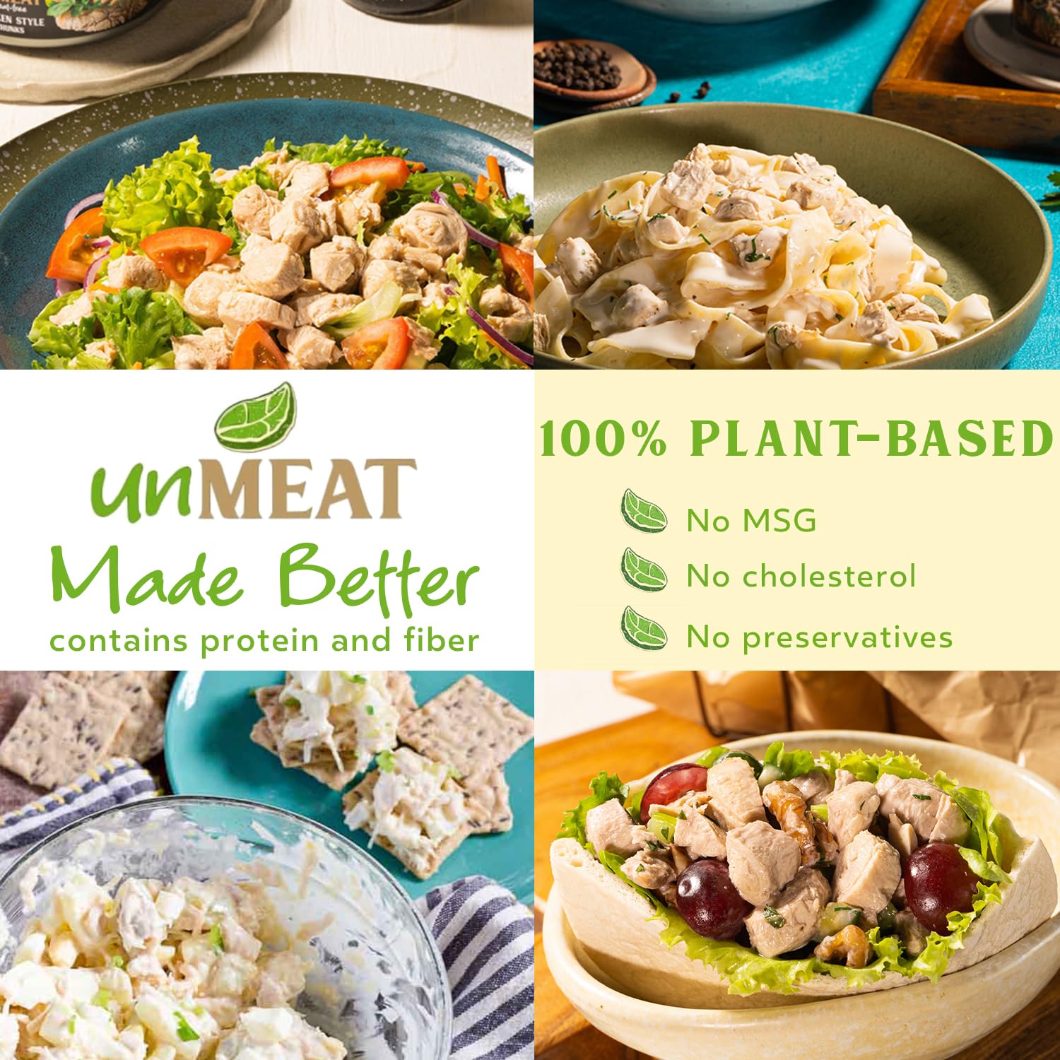 unMEAT Plant Based Meat | Easy to Prepare Plant Based Protein | Vegan Meat with Less Calories, Chicken Style Chunks, (Pack of 1)