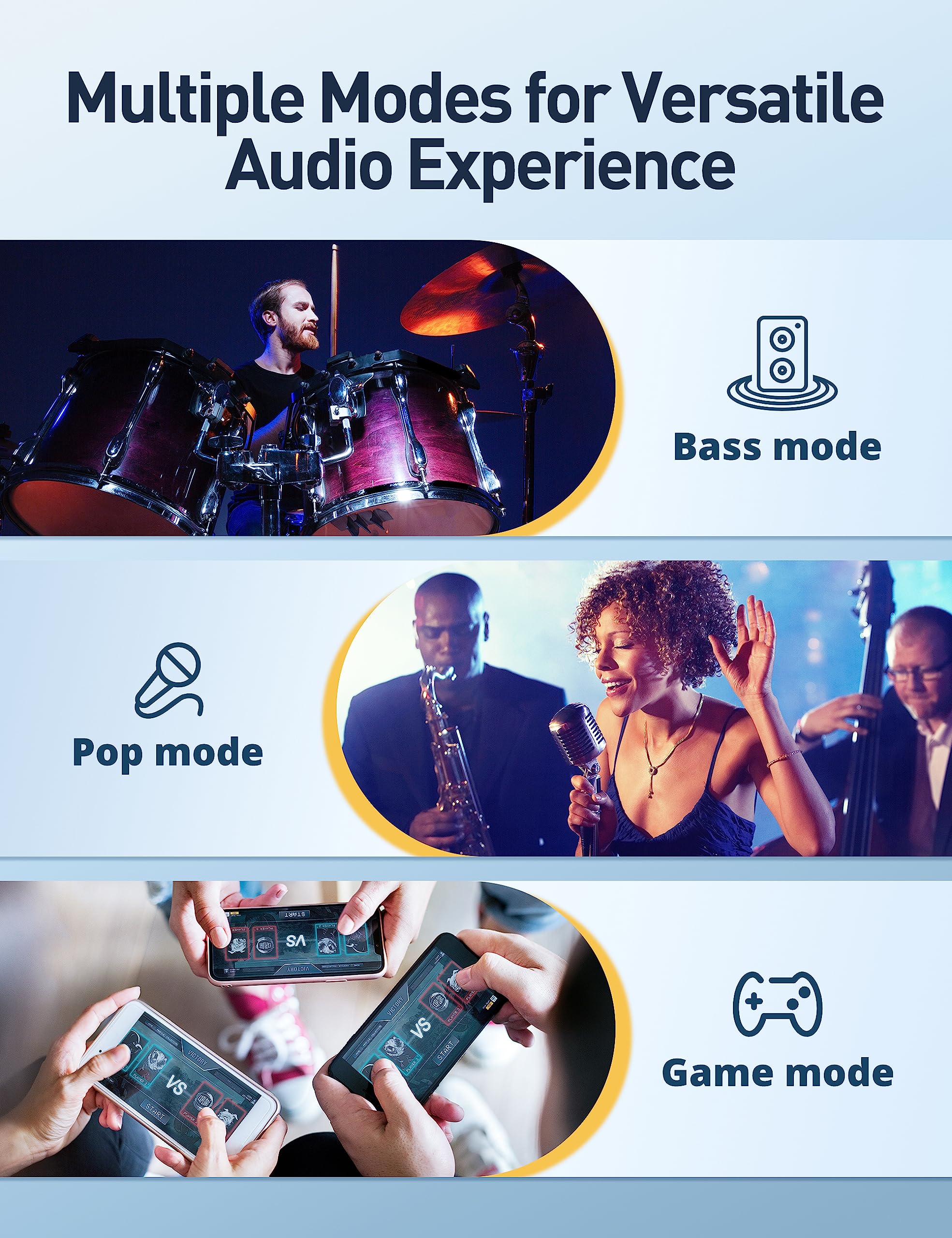 Gsoemon Active Noise Cancelling Wireless Earbuds, Bluetooth 5.3 Headphones, Enhanced Bass, 35dB Noise Cancelling Earphones, Waterproof, Pass-Through Mode, 4 Mic ENC, 3 EQ Quick Charging