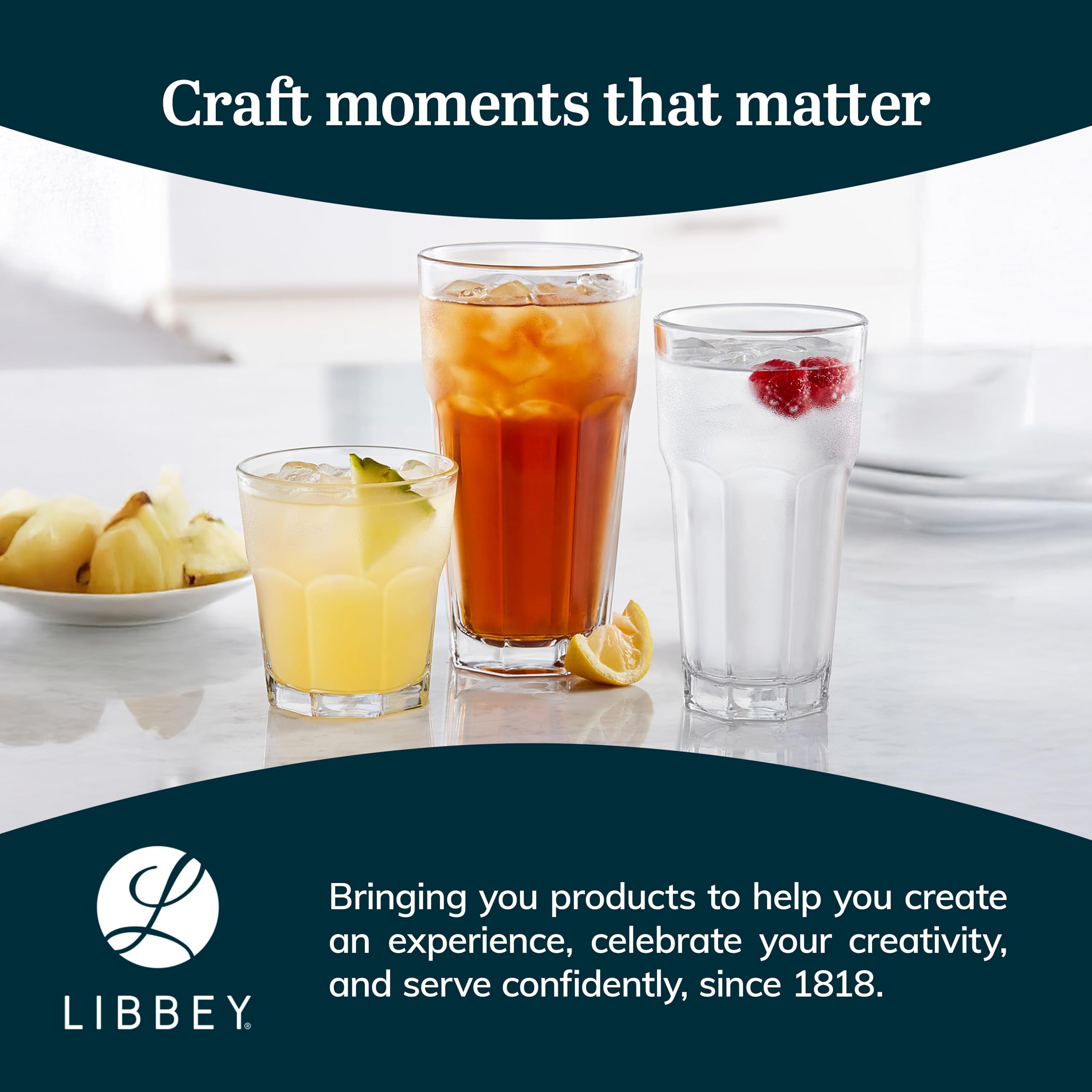 Libbey Gibraltar Drinking Glass Drinking Cup Set, Iconic Heavy Base Bar Glassware Thick Drinking Glasses Set of 12, 12-Ounce Rocks Glasses