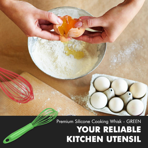 Chef Craft Premium Silicone Wire Cooking Whisk, 10.5 inch, Green