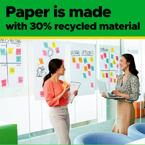 Post-it Easel Pad Made with Recycled Paper, 25 in x 30 in, White, 30 Sheets/Pad, 2 Pads/Pack, Great for Virtual Teachers and Students (559RP)