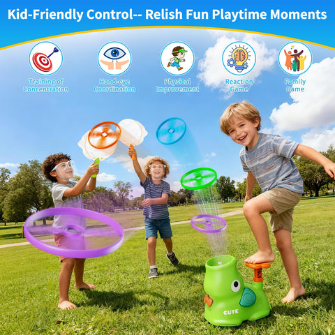 CPSYUB Outdoor Stomp Flying Disc Launcher Toys for Kids Ages 3 4 5 6 7 8 9 10, Elephant Butterfly Catching Game, Outside Yard Activities Chasing Toy, Outdoor Birthday for 3-8 Year Old Boys Girls