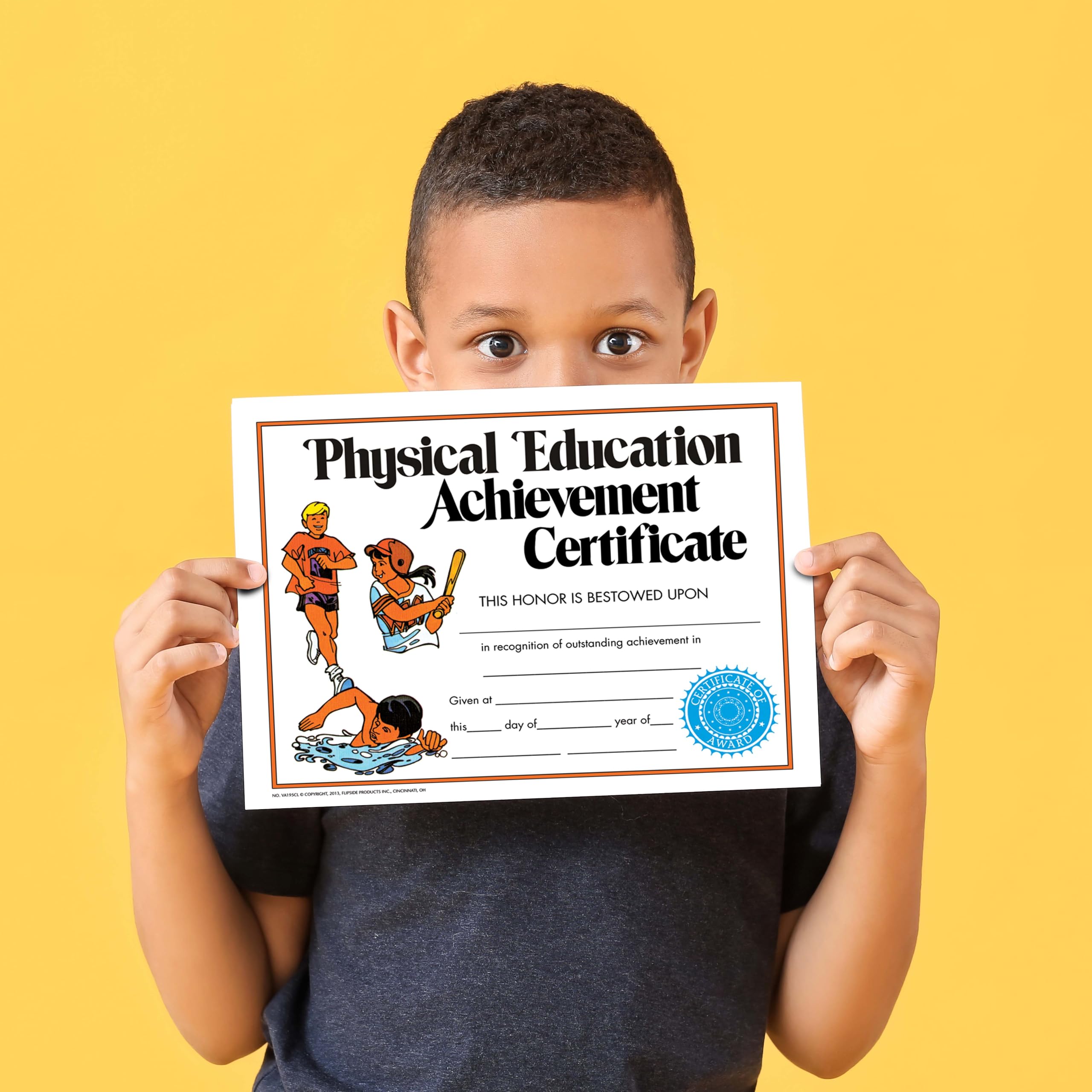 Hayes Physical Education Certificates, Gym Class Recognition Awards for Students, Customizable Awards, Full-Color Matte Finish, 8.5" x 11" - 30 Pack