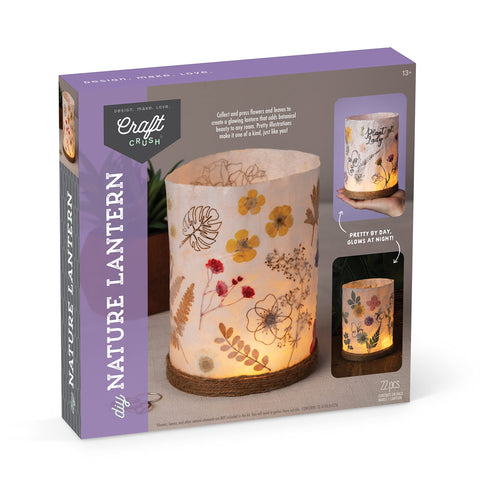 Craft Crush Nature DIY Lantern Making Kit - Bring Nature Inside - Garden Decor, Art Project, Creative Activities for Birthday, Parties, School - Art Supplies - Art & Craft Kit for Kids, Teens, Adults