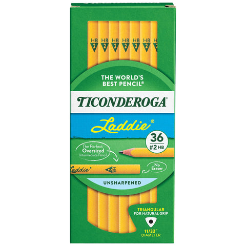 Ticonderoga PENCIL LADDIE TRI-WRITE W/O ERASER PACK OF 36
