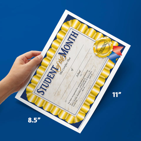 Flipside Products Student of the Month Certificates, Recognition, Award Students, Incentive, 8.5" x 11", 30 Pack