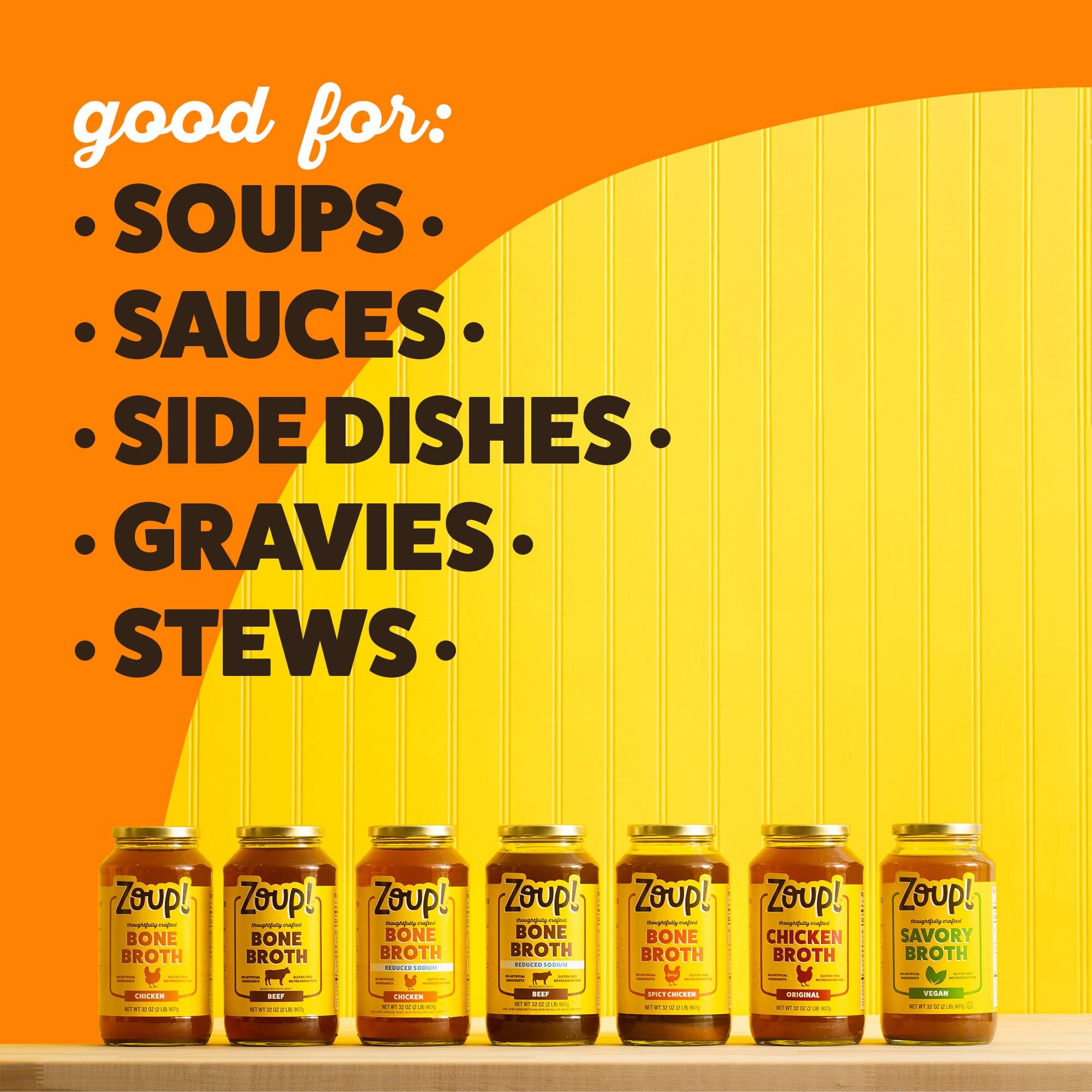 Savory Broth by Zoup! Keto-Friendly, Gluten Free, Non-GMO - Great for Stock, Bouillon, Soup Base or in Gravy - 1-Pack (32 oz)